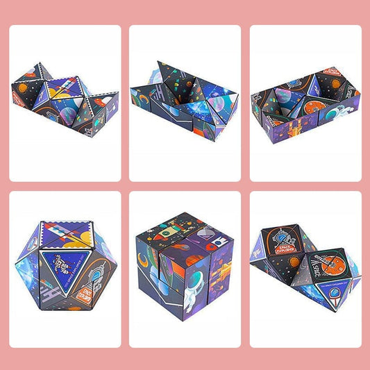 D Kaleidoscope Fidget Cube – Infinite Flip Sensory Toy, 6 Styles, Stress Relief