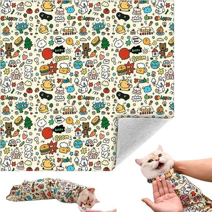 Cat Grooming Wrap – Self-adherent Anti-scratch Swaddle Restraint Bag For – ⭐⭐⭐⭐⭐