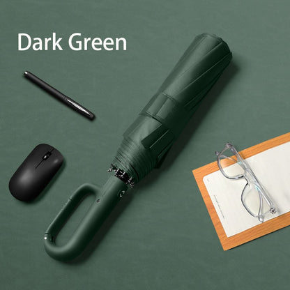 Compact Folding Umbrella – Auto Open/close, Uv & Rain Protection, Triple Rib –