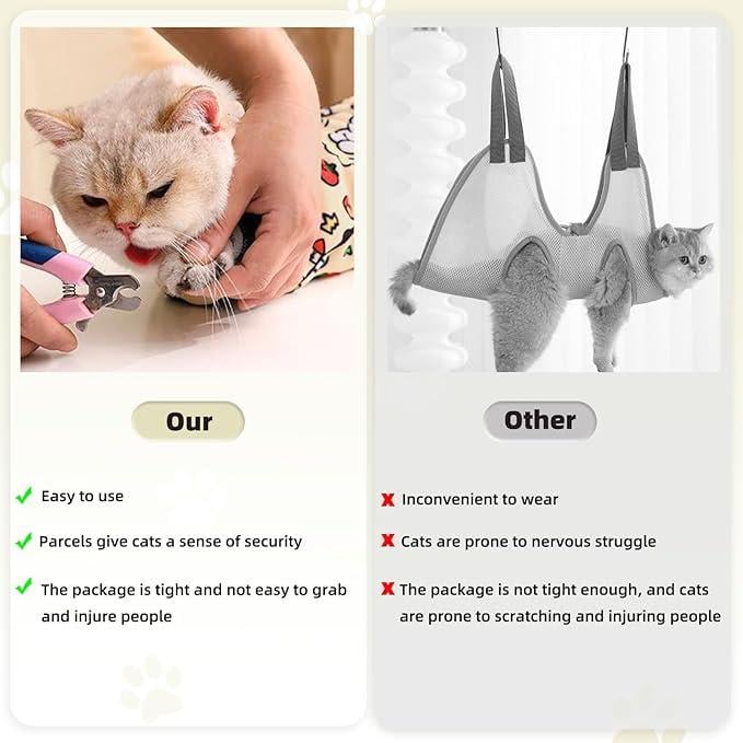 Cat Grooming Wrap – Self-adherent Anti-scratch Swaddle Restraint Bag For – ⭐⭐⭐⭐⭐