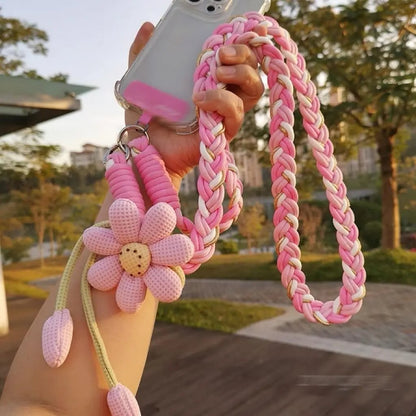 Cute Floral Phone Crossbody Lanyard | Hands-Free | Universal Fit | Braided Strap | 4 Colors