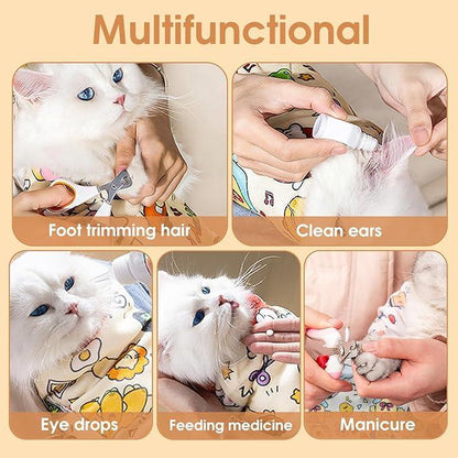 Cat Grooming Wrap – Self-adherent Anti-scratch Swaddle Restraint Bag For – ⭐⭐⭐⭐⭐