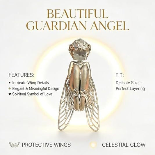 925 Sterling Silver Silent Angel Pendant | Vintage Fairy Necklace | Hypoallergenic | Gift Box Included