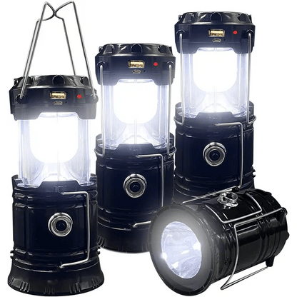 Collapsible Led Camping Lantern – 2-in-1 Solar & Usb Rechargeable, 600 Lumens, –