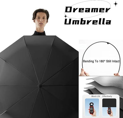 Compact Folding Umbrella – Auto Open/close, Uv & Rain Protection, Triple Rib –