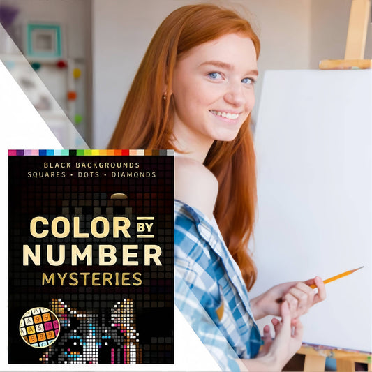 Color By Number Coloring Book – 200 Pages, 3 Grid Styles, Black Background | –