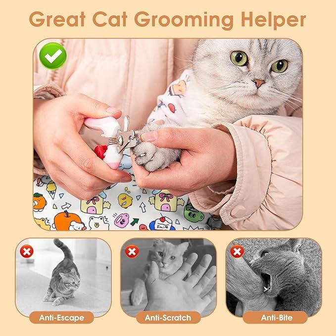 Cat Grooming Wrap – Self-adherent Anti-scratch Swaddle Restraint Bag For – ⭐⭐⭐⭐⭐