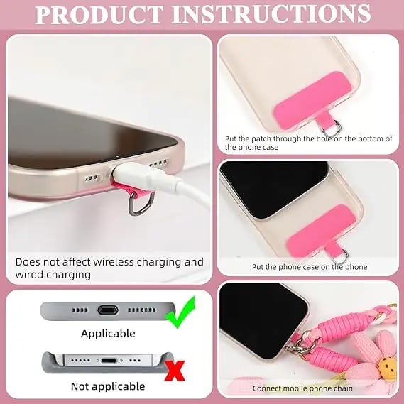 Cute Floral Phone Crossbody Lanyard | Hands-Free | Universal Fit | Braided Strap | 4 Colors
