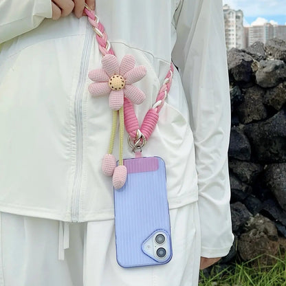Cute Floral Phone Crossbody Lanyard | Hands-Free | Universal Fit | Braided Strap | 4 Colors