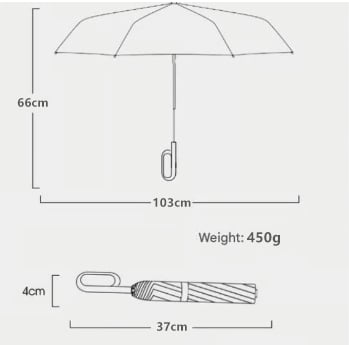 Compact Folding Umbrella – Auto Open/close, Uv & Rain Protection, Triple Rib –
